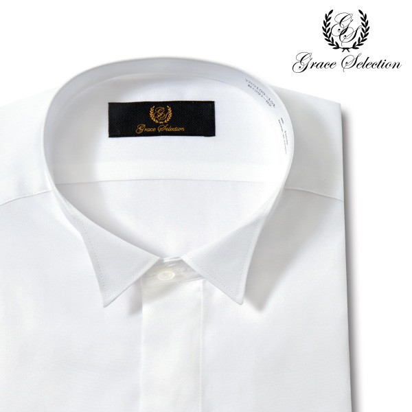 grace selection | メンズ・長袖・綿100%・ウイングカラーワイシャツ・比翼前立て・...