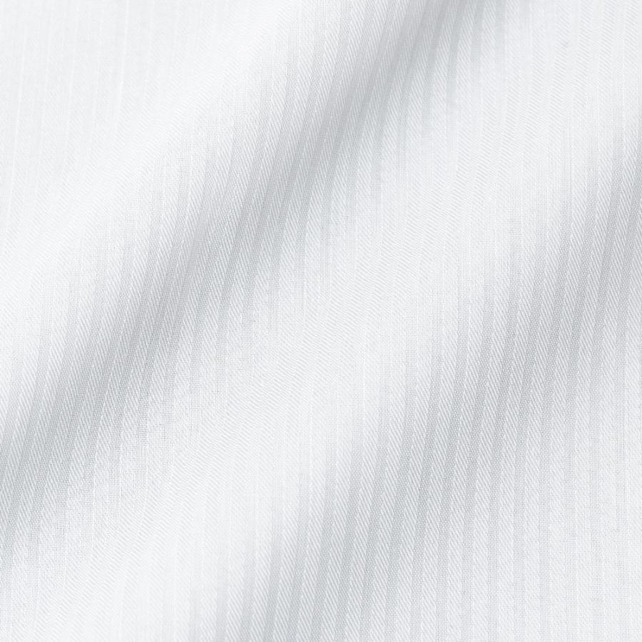 ELLE HOMME  COOLMAX 半袖 ワイシャツ メンズ 夏 形態安定 ゆったり 白ドビー ストライプ レギュラーカラーシ CH_2401FS｜ss1946｜07