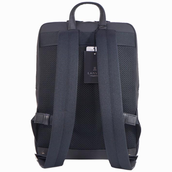 LANVIN COLLECTION ランバン　レザーリュック　ブラック LANVIN COLLECTION ランバンコレクション 牛革使い リュック