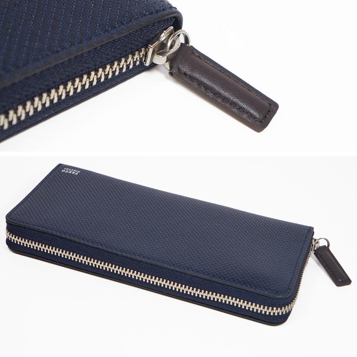 【専用】TAKEO KIKUCHI ネイビー ラウンドファスナー長財布 TAKEO KIKUCHI（タケオキクチ） 牛革 ラウンドファスナー 長財布