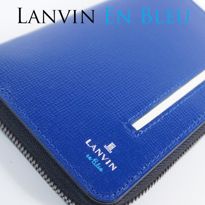 極美品LANVIN on blue 羊革 ラムレザー ダブル ブラック 38 LANVIN en Bleu ランバンオンブルー 二つ折り財布 本革