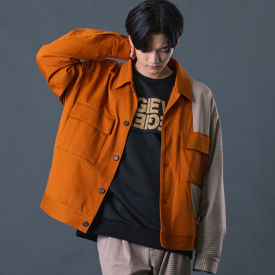 ビッグCPOジャケット メンズ チェック柄 シンプル 春 秋 冬 マスタード ベージュ ブラック グレー 茶 黒 M L XL REGIEVO レジエボ | REGIEVO | 01