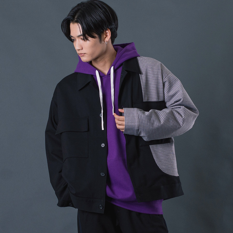 ビッグCPOジャケット メンズ チェック柄 シンプル 春 秋 冬 マスタード ベージュ ブラック グレー 茶 黒 M L XL REGIEVO レジエボ | REGIEVO | 02