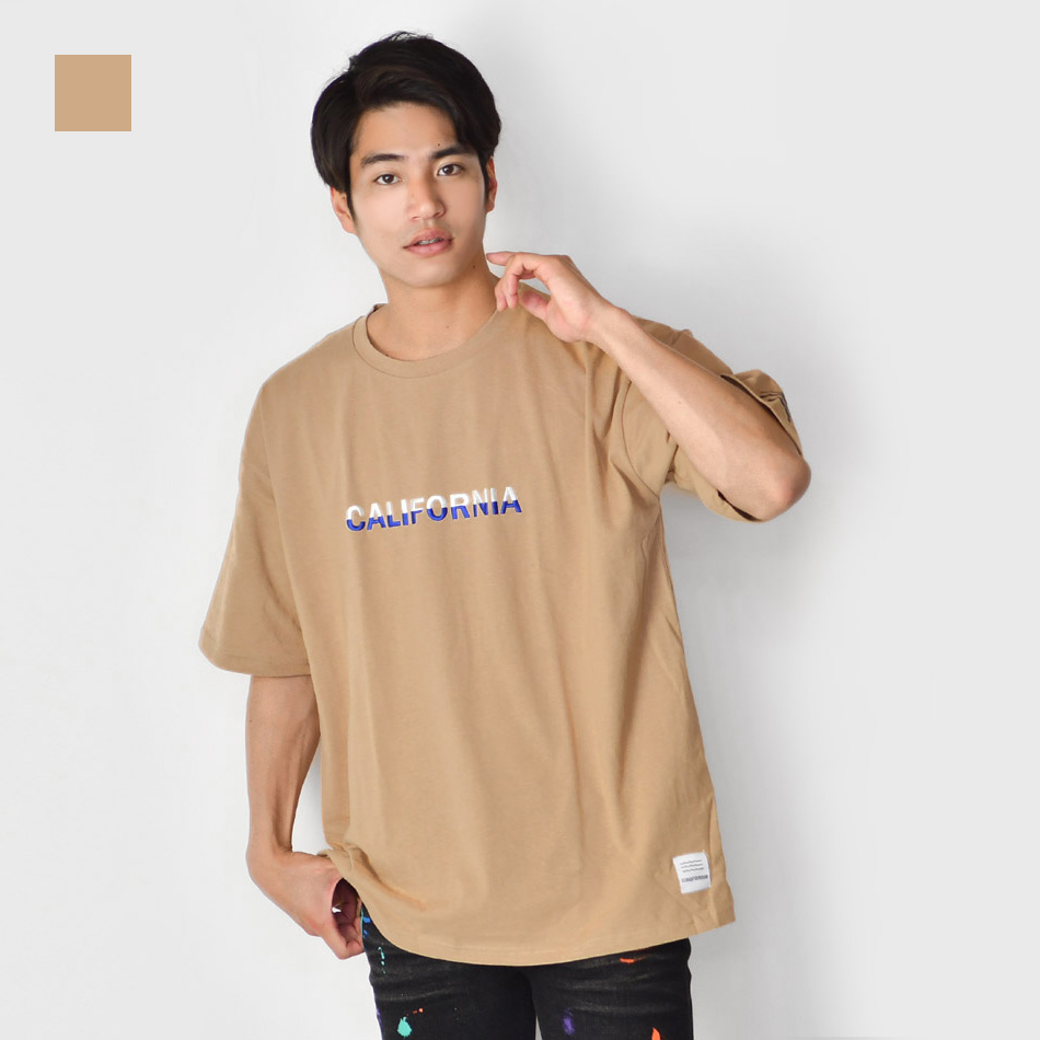 ビッグシルエット Tシャツ メンズ 半袖 大きいサイズ 春夏秋 韓国 ストリート サーフ BITTER ビター サガラ刺繍 ロゴ ホワイト ベージュ ブラック 白 黒 M L XL | EVOLUTION