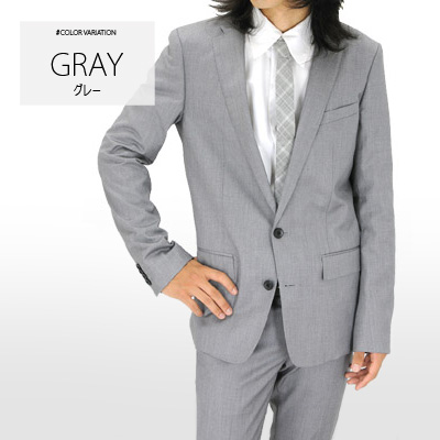 スーツ メンズ セットアップ 上下セット スリム 細め タイト 総裏 グレー チャコール ブラック |  | 01