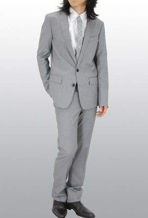スーツ メンズ セットアップ 上下セット スリム 細め タイト 総裏 グレー チャコール ブラック |  | 02