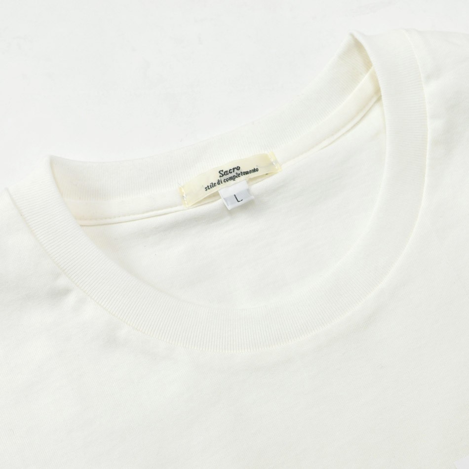 tシャツ メンズ 半袖 ロゴ 白 黒 M L XL 3L 大きいサイズ クルーネック ホワイト ブラック カットソー Sacro サークロ｜sshk｜13