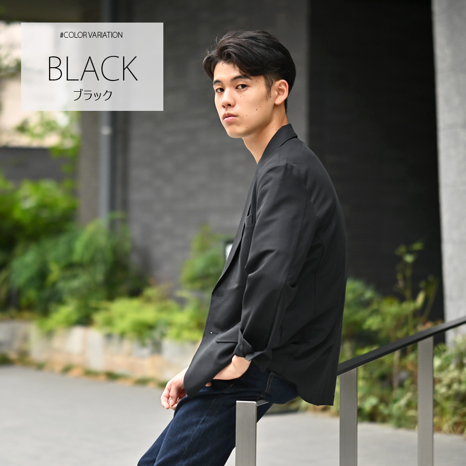 ジャケット メンズ テーラード ストレッチ スーツ地 サマージャケット 大きいサイズ 2ピース(別売) 春夏秋冬 紺 黒 チャコール ネイビー ブラック 19118 |  | 03