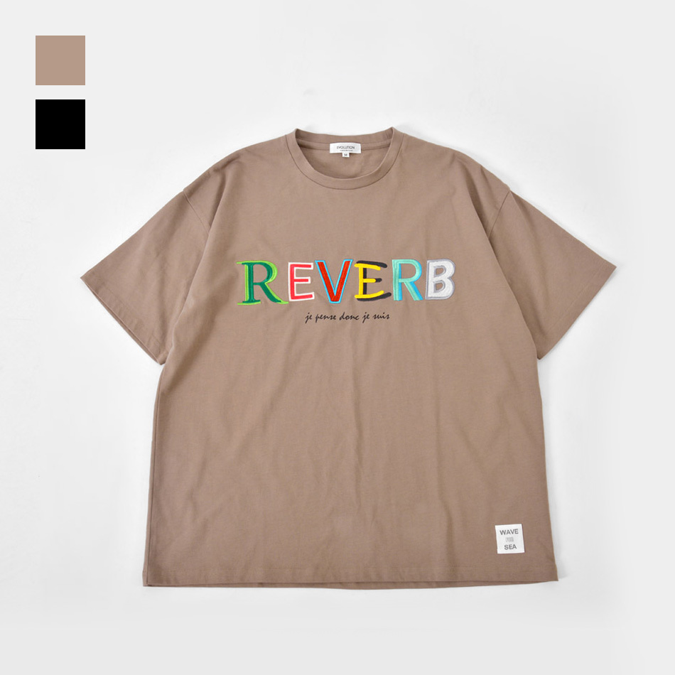 Tシャツ メンズ ティーシャツ ビッグシルエット 半袖 ロゴ 刺繍 サーフ系 ストリート系 韓国ファッション ビター系 ホワイト ブラック グレージュ 白 黒 M L XL | EVOLUTION