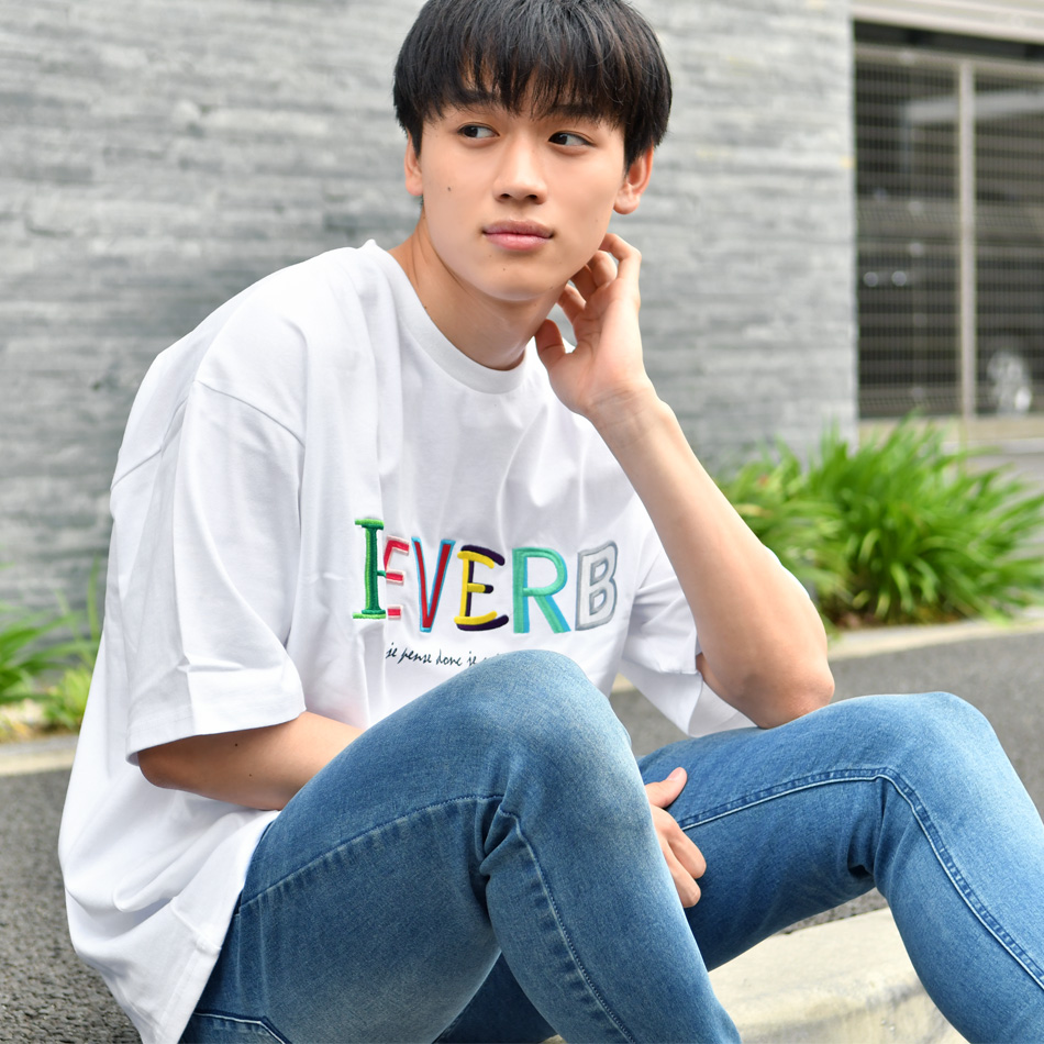 Tシャツ メンズ ティーシャツ ビッグシルエット 半袖 ロゴ 刺繍 サーフ系 ストリート系 韓国ファッション ビター系 ホワイト ブラック グレージュ 白 黒 M L XL | EVOLUTION | 05