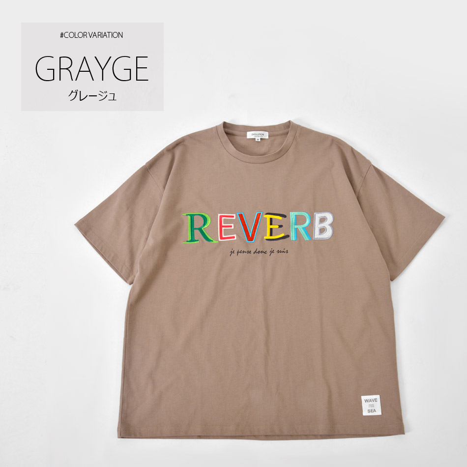 Tシャツ メンズ ティーシャツ ビッグシルエット 半袖 ロゴ 刺繍 サーフ系 ストリート系 韓国ファッション ビター系 ホワイト ブラック グレージュ 白 黒 M L XL | EVOLUTION | 02