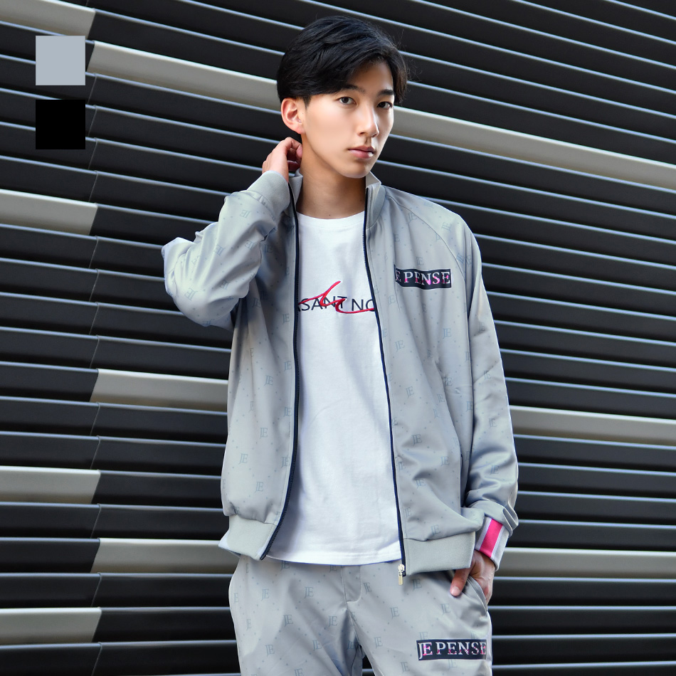 トラックジャケット メンズ ジャージ ロゴ プリント 黒 春秋冬 ゴルフウエア サーフ系 ビター オラオラ ストリート 韓国ファッション グレー ブラック M L XL | EVOLUTION