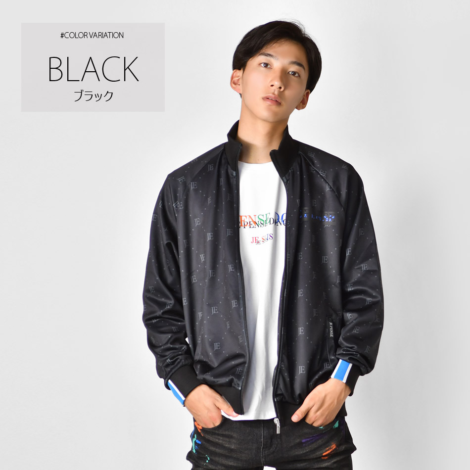トラックジャケット メンズ ジャージ ロゴ プリント 黒 春秋冬 ゴルフウエア サーフ系 ビター オラオラ ストリート 韓国ファッション グレー ブラック M L XL | EVOLUTION | 02