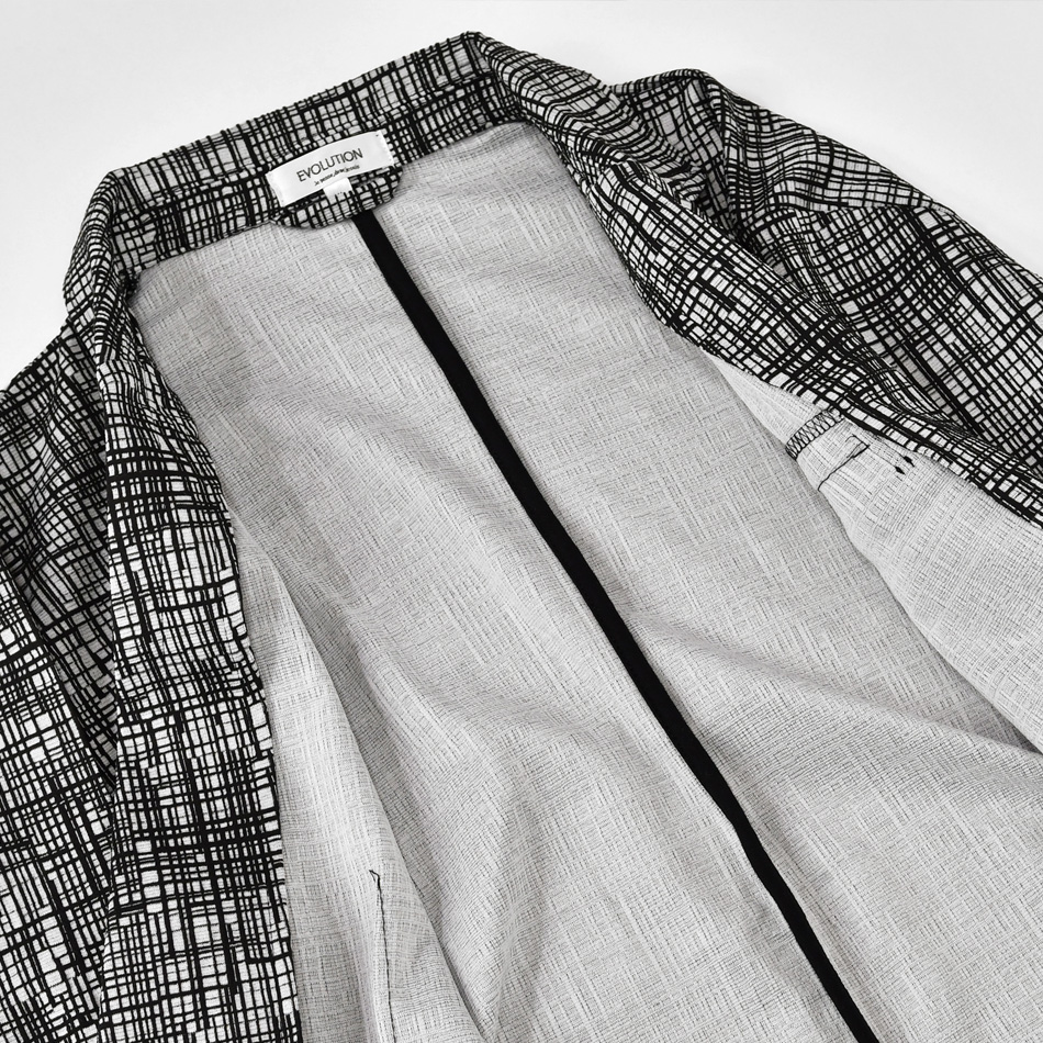 サマージャケット メンズ テーラードジャケット 裏地なし ゴルフ用 春夏秋 カジュアル 綺麗め モード 総柄 シングル 2釦 黒 グレー ブラック M L XL 31102 | EVOLUTION | 12