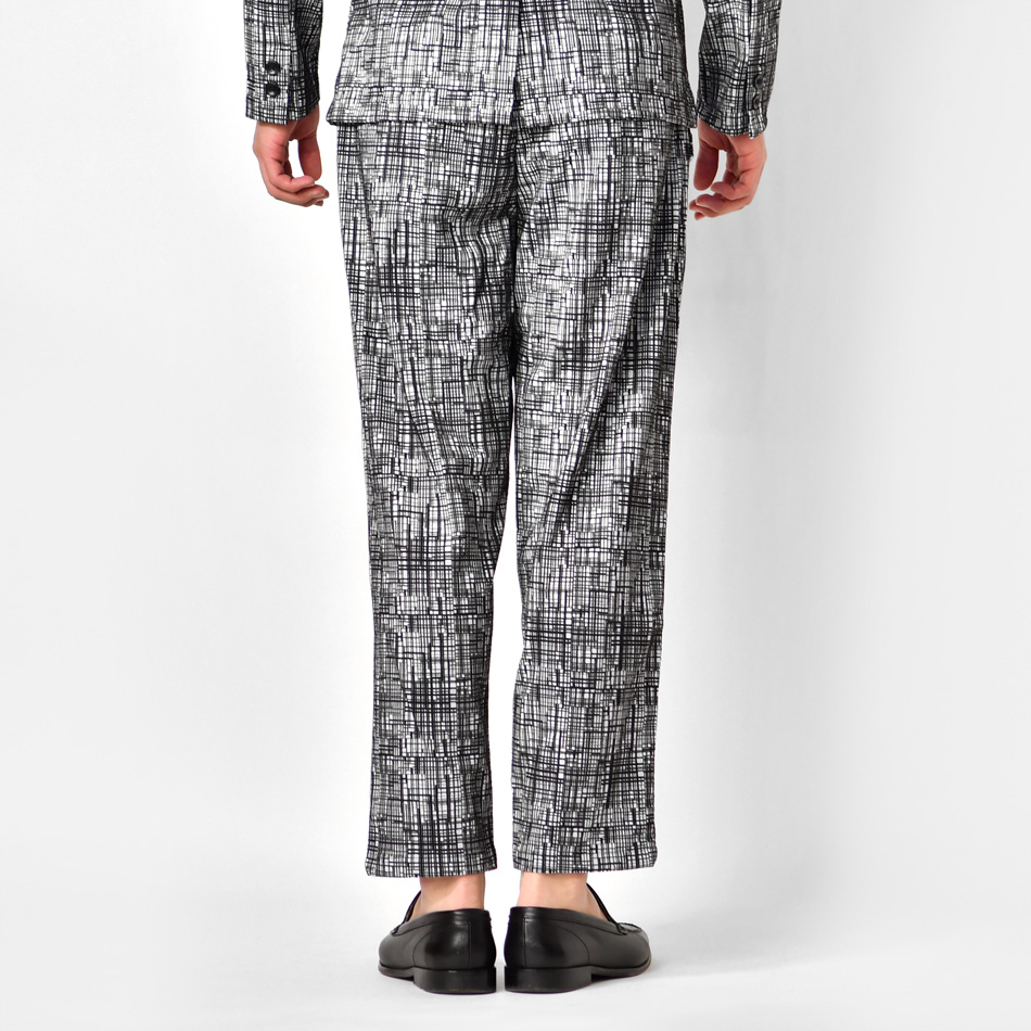 テーパードパンツ メンズ アンクルパンツ イージーパンツ 春夏秋冬 スリム タイト 細め 総柄 綺麗め モード BITTER お兄 総柄 グレー ブラック 黒 M L XL 31103 | EVOLUTION | 09