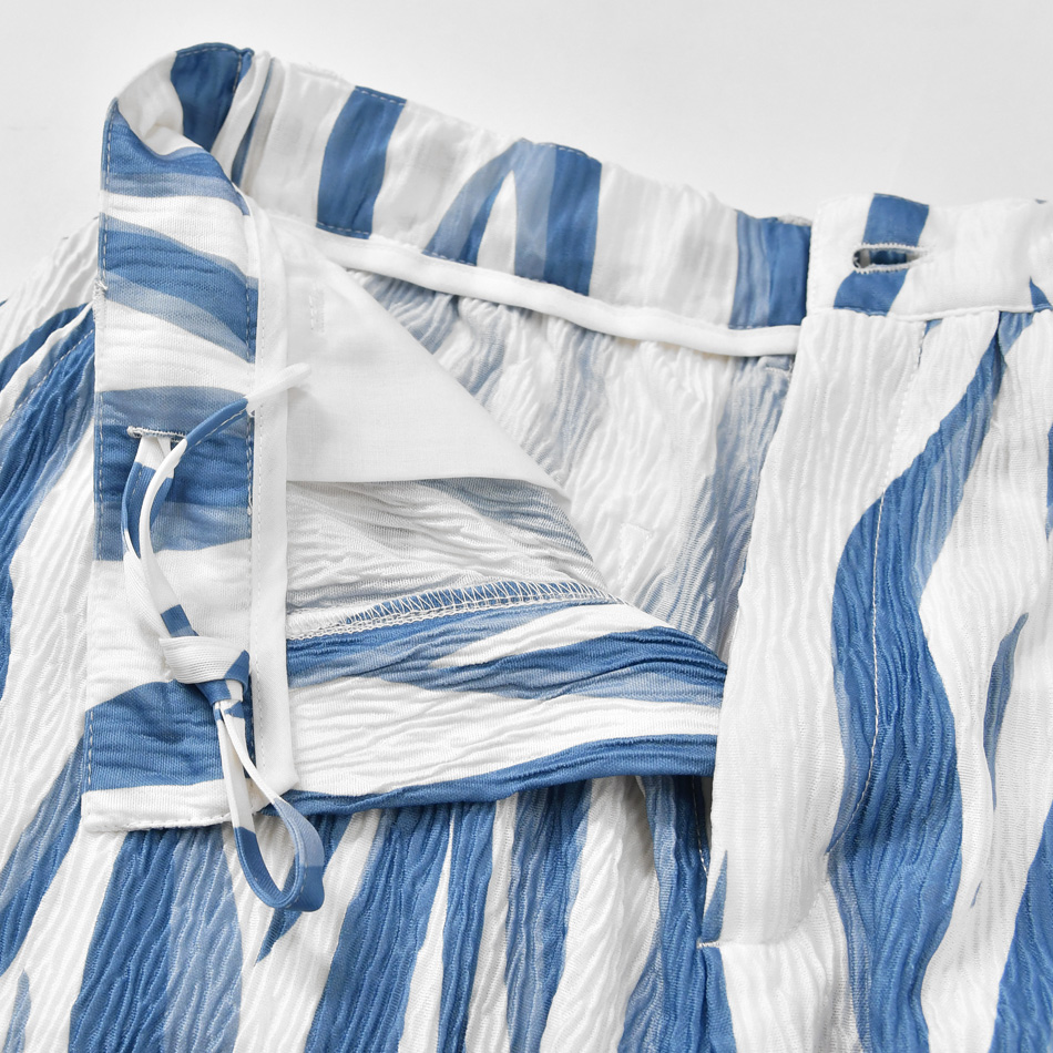 イージーパンツ メンズ テーパードパンツ 薄手 プリーツ ストレッチ 春秋冬 ビター系 韓国ファッション モード ブルー ブラウン グレー ブラック ペイズリー M L | EVOLUTION | 20