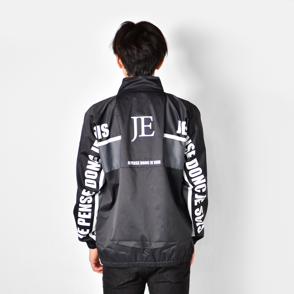 トラックジャケット メンズ ウィンドブレーカー 春秋冬 撥水 ロゴ アウトドア 釣り キャンプ ゴルフウエア ストリート スポーツ 白 黒 ホワイト ブラック M L XL | EVOLUTION | 09