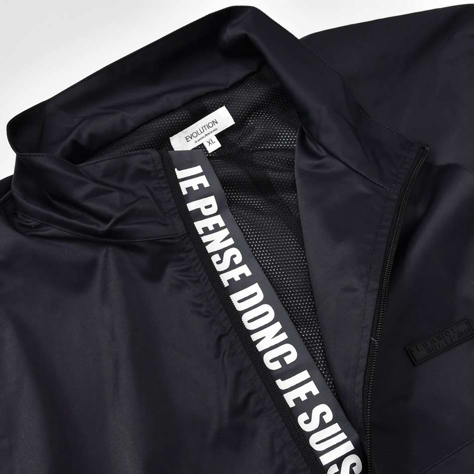 トラックジャケット メンズ ウィンドブレーカー 春秋冬 撥水 ロゴ アウトドア 釣り キャンプ ゴルフウエア ストリート スポーツ 白 黒 ホワイト ブラック M L XL | EVOLUTION | 10