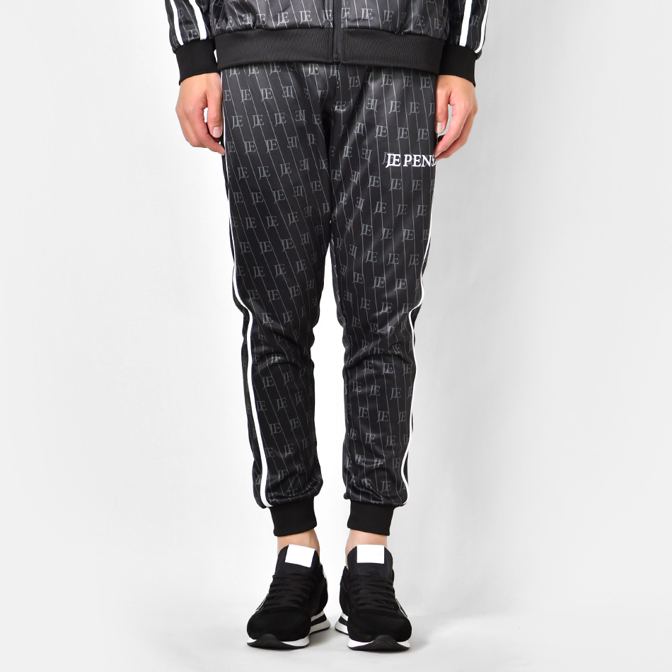 ジョガーパンツ メンズ スウェットパンツ ポンチ 総柄 ロゴ ストリート サーフ ビター系 オラオラ系 春夏秋冬 ホワイト ブラック ライトブルー 白 黒 青 M L XL | EVOLUTION | 09