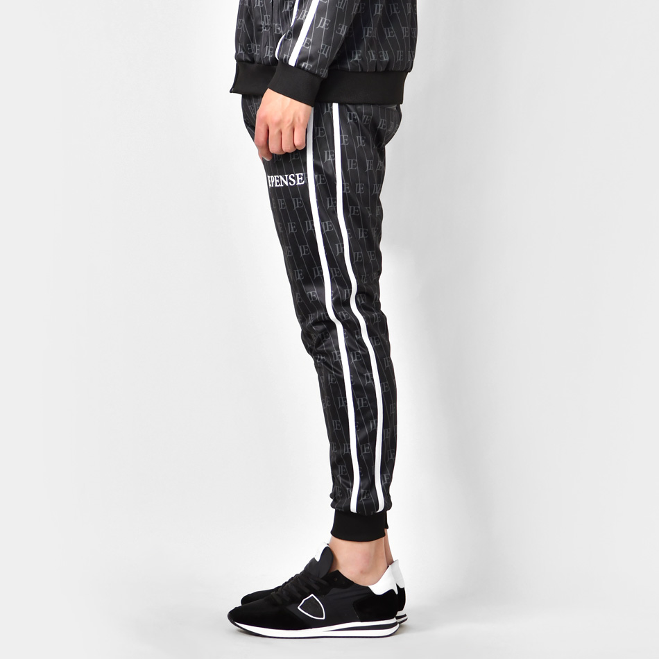 ジョガーパンツ メンズ スウェットパンツ ポンチ 総柄 ロゴ ストリート サーフ ビター系 オラオラ系 春夏秋冬 ホワイト ブラック ライトブルー 白 黒 青 M L XL | EVOLUTION | 10