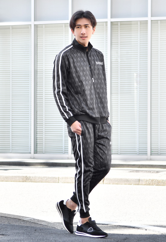 ジョガーパンツ メンズ スウェットパンツ ポンチ 総柄 ロゴ ストリート サーフ ビター系 オラオラ系 春夏秋冬 ホワイト ブラック ライトブルー 白 黒 青 M L XL | EVOLUTION | 08