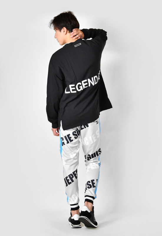 ジョガーパンツ メンズ スウェットパンツ ポンチ 総柄 ロゴ ストリート系 サーフ系 ビター系 オラオラ系 春夏秋冬 ライトグレー ブラック ネイビー 紺 黒 M L XL | EVOLUTION | 06