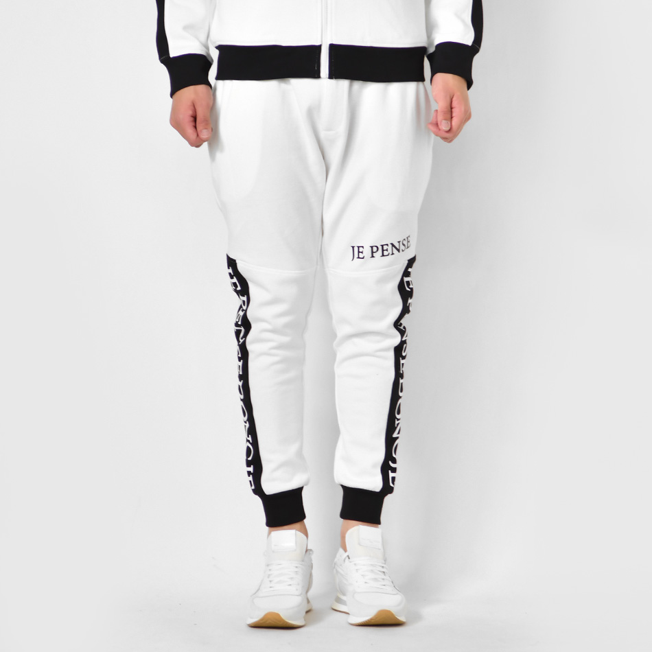 ジョガーパンツ メンズ スウェットパンツ ポンチ ロゴ 春夏秋冬 ストリート サーフ ビター オラオラ系 ゴルフウエア 白 黒 ホワイト ブラック M L XL | EVOLUTION | 07