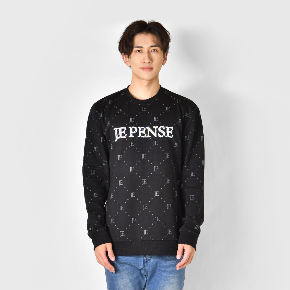 トレーナー メンズ スウェット ロゴ モノグラム ラインストーン 春秋冬 ゴルフ ストリート モード サーフ ビター オラオラ ホワイト ブラック 白 黒 M L XL | EVOLUTION | 06