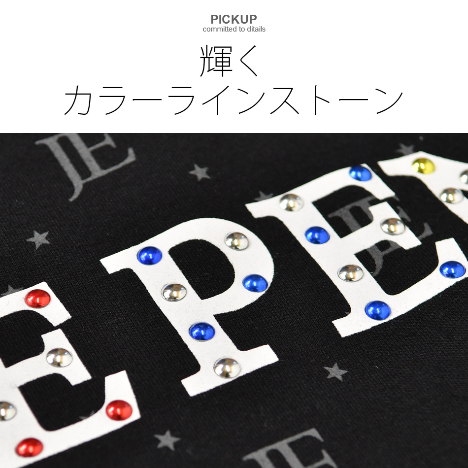 トレーナー メンズ スウェット ロゴ モノグラム ラインストーン 春秋冬 ゴルフ ストリート モード サーフ ビター オラオラ ホワイト ブラック 白 黒 M L XL | EVOLUTION | 03