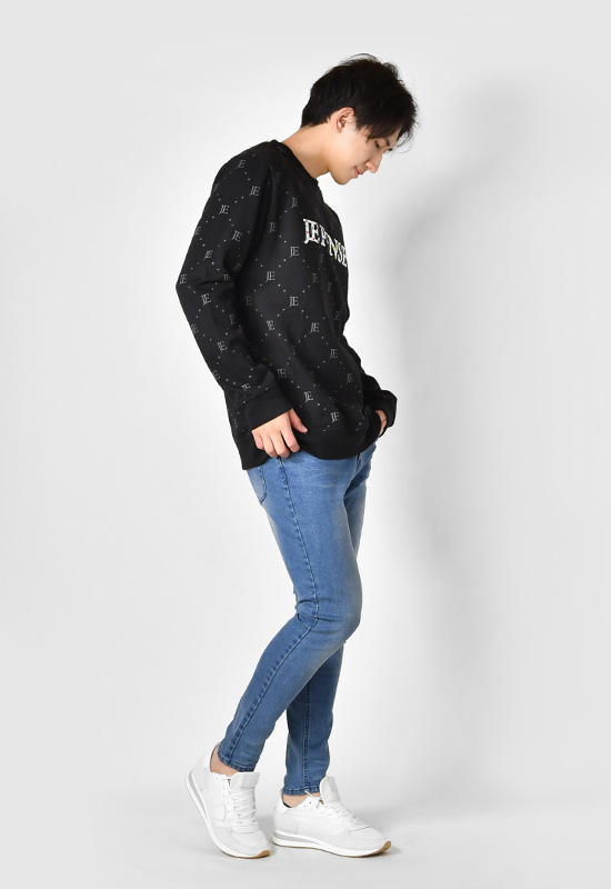 トレーナー メンズ スウェット ロゴ モノグラム ラインストーン 春秋冬 ゴルフ ストリート モード サーフ ビター オラオラ ホワイト ブラック 白 黒 M L XL | EVOLUTION | 05