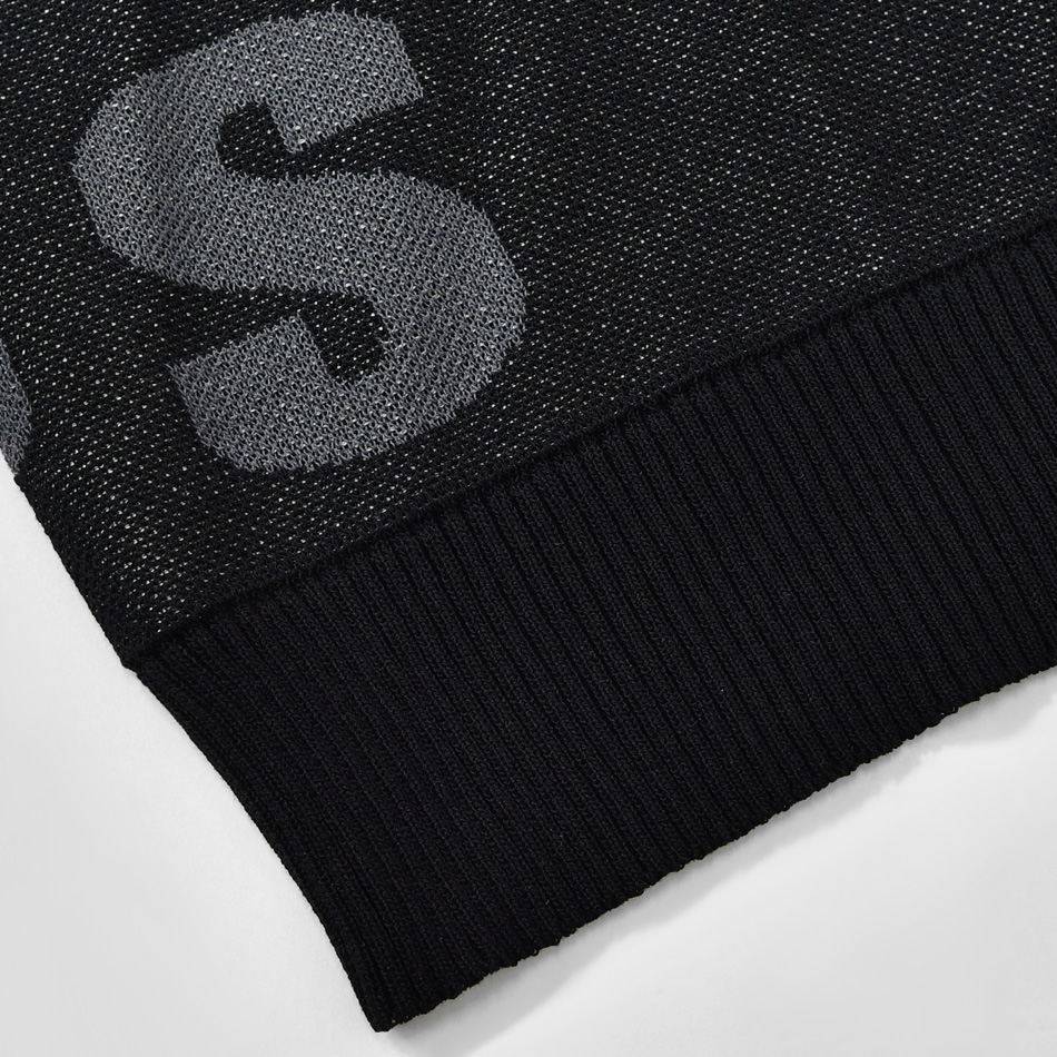 ニット メンズ セーター 長袖 ロゴ クルーネック 春秋冬 ユニセックス ゴルフ ストリート モード サーフ ビター オラオラ系 ホワイト ブラック 白 黒 M L XL | EVOLUTION | 09