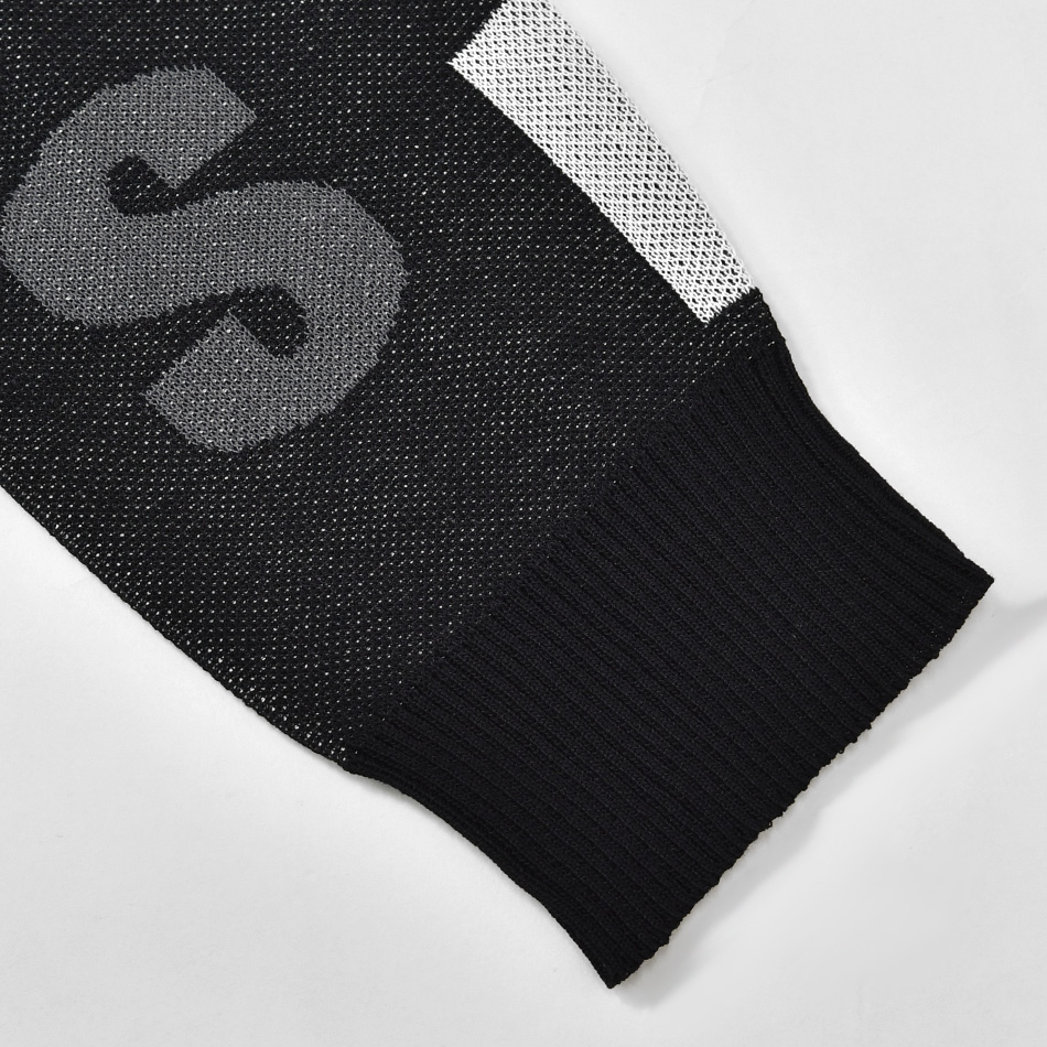 ニット メンズ セーター 長袖 ロゴ クルーネック 春秋冬 ユニセックス ゴルフ ストリート モード サーフ ビター オラオラ系 ホワイト ブラック 白 黒 M L XL | EVOLUTION | 10