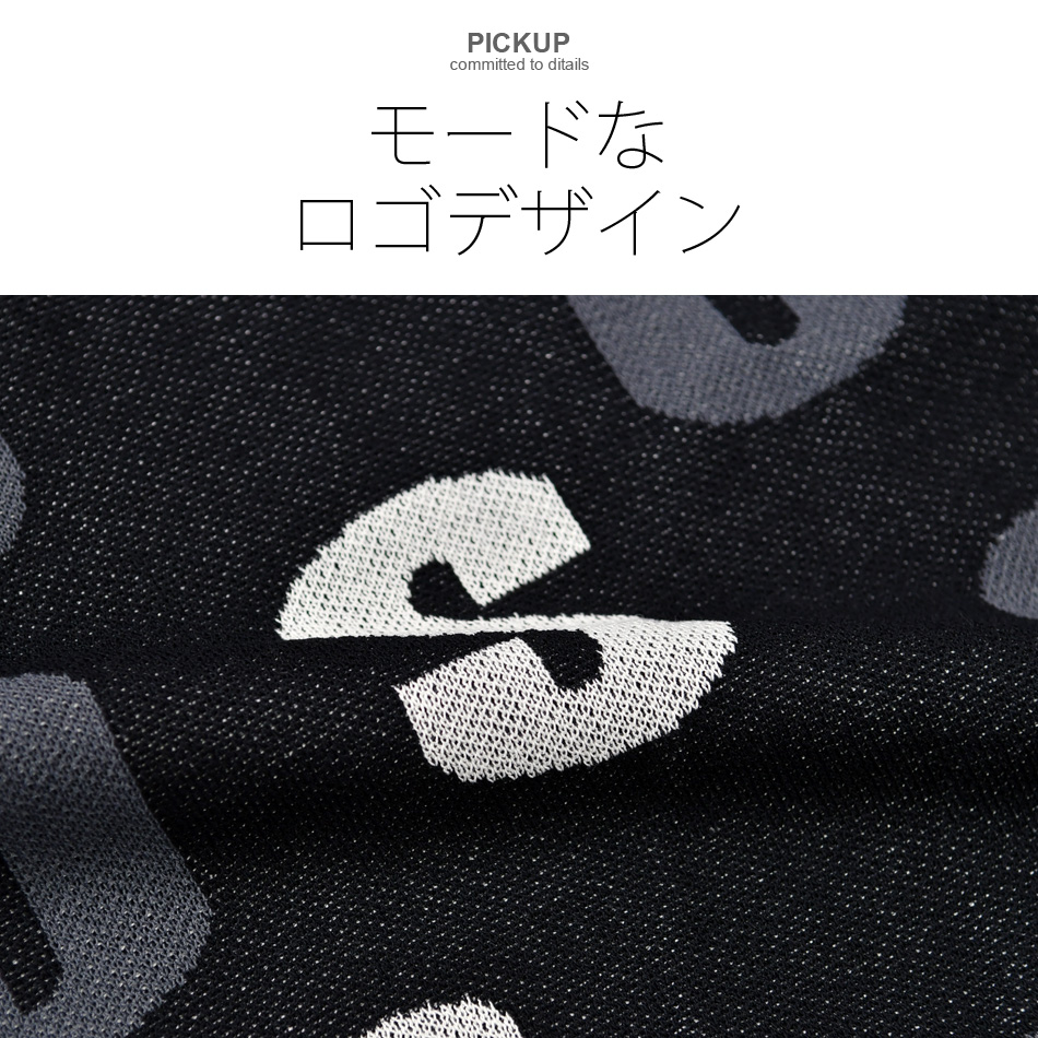 ニット メンズ セーター 長袖 ロゴ クルーネック 春秋冬 ユニセックス ゴルフ ストリート モード サーフ ビター オラオラ系 ホワイト ブラック 白 黒 M L XL | EVOLUTION | 03