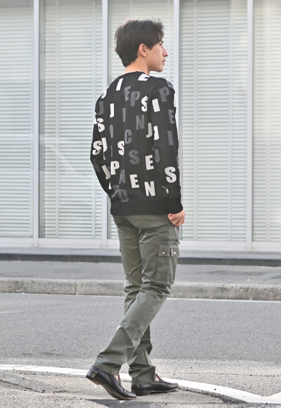 ニット メンズ セーター 長袖 ロゴ クルーネック 春秋冬 ユニセックス ゴルフ ストリート モード サーフ ビター オラオラ系 ホワイト ブラック 白 黒 M L XL | EVOLUTION | 05