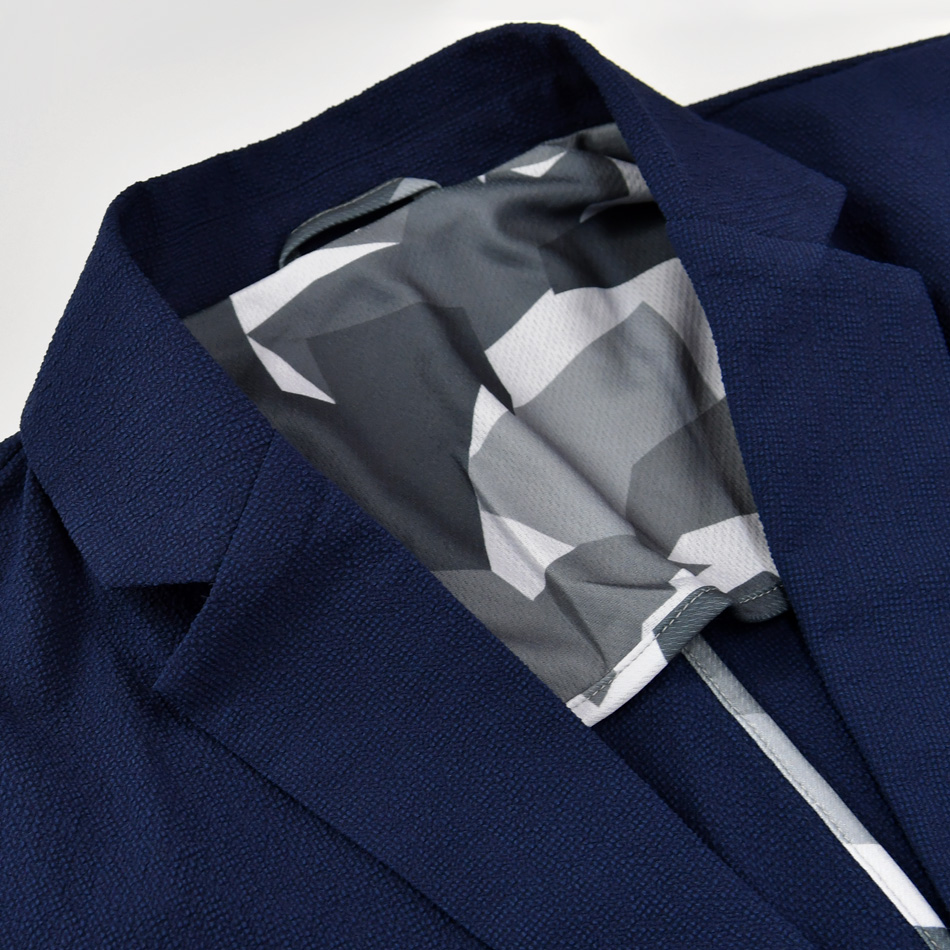 サマージャケット メンズ テーラード カジュアル クールビズ シアサッカー 薄い 軽い 裏地なし 細め 春夏秋 白 紺 黒 ホワイト ネイビー ブラック M L XL 31130 | EVOLUTION | 13