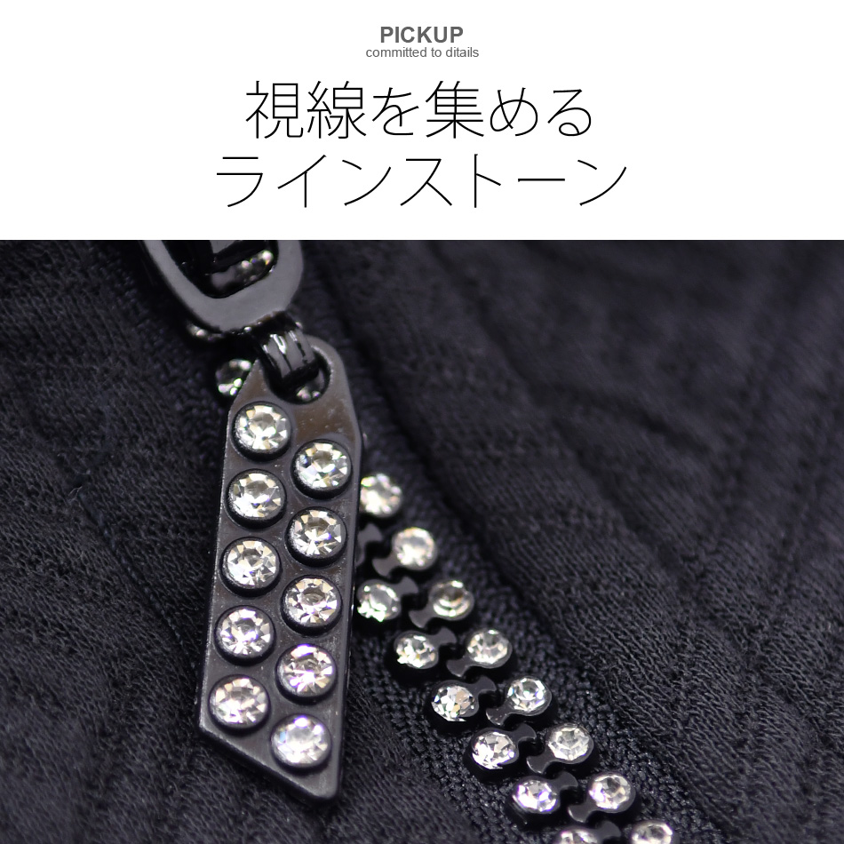 ポロシャツ メンズ 無地 半袖 ラインストーン 衿ワイヤー入り 総柄 ゴルフウエア モード 綺麗め ビター オラオラ系 タイト 細め 白 黒 ホワイト ブラック M L XL | EVOLUTION | 03