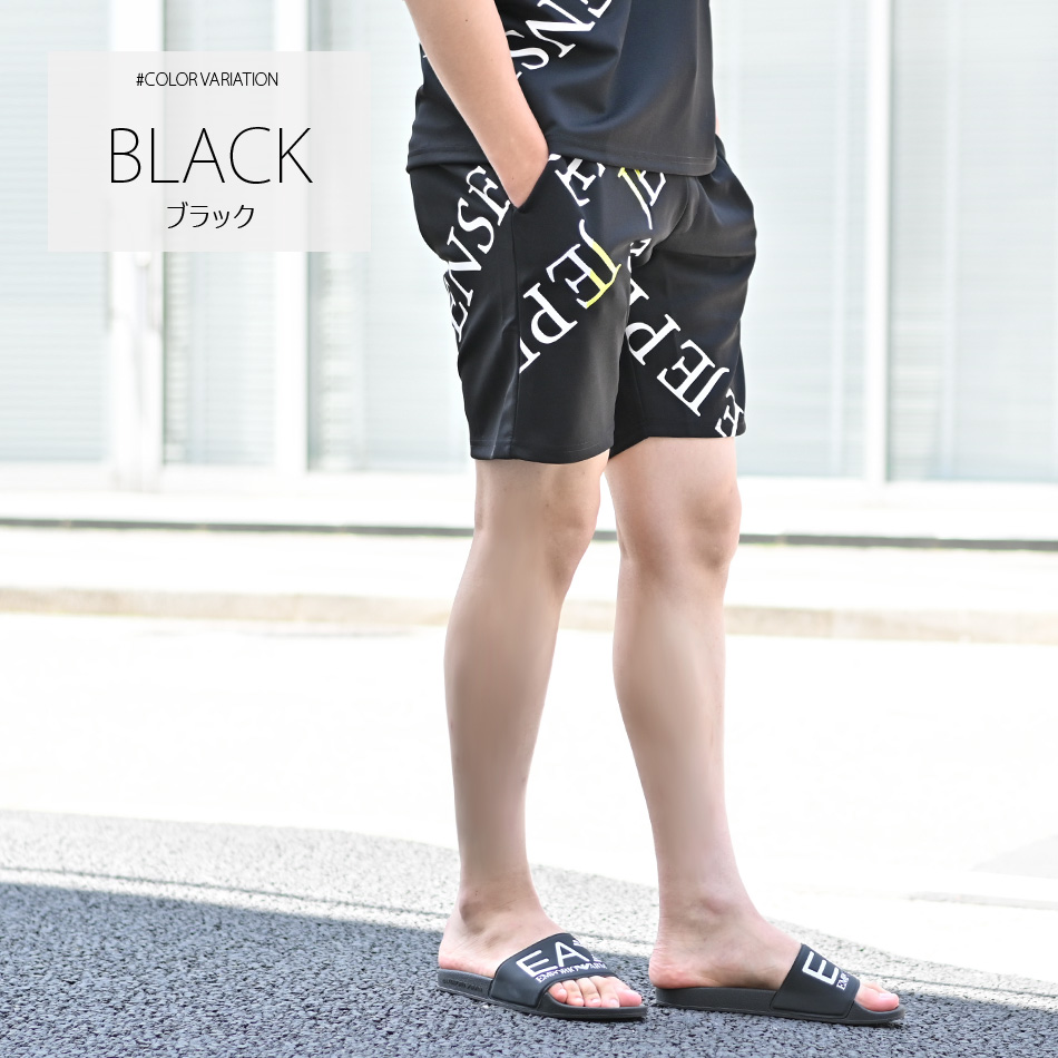 ハーフパンツ メンズ ショートパンツ ロゴ 刺繍 ポンチ モード オラオラ系 お兄系 ジムウエア ゴルフウエア スポーツ 春夏秋 白 黒 ホワイト ブラック M L XL | EVOLUTION | 08