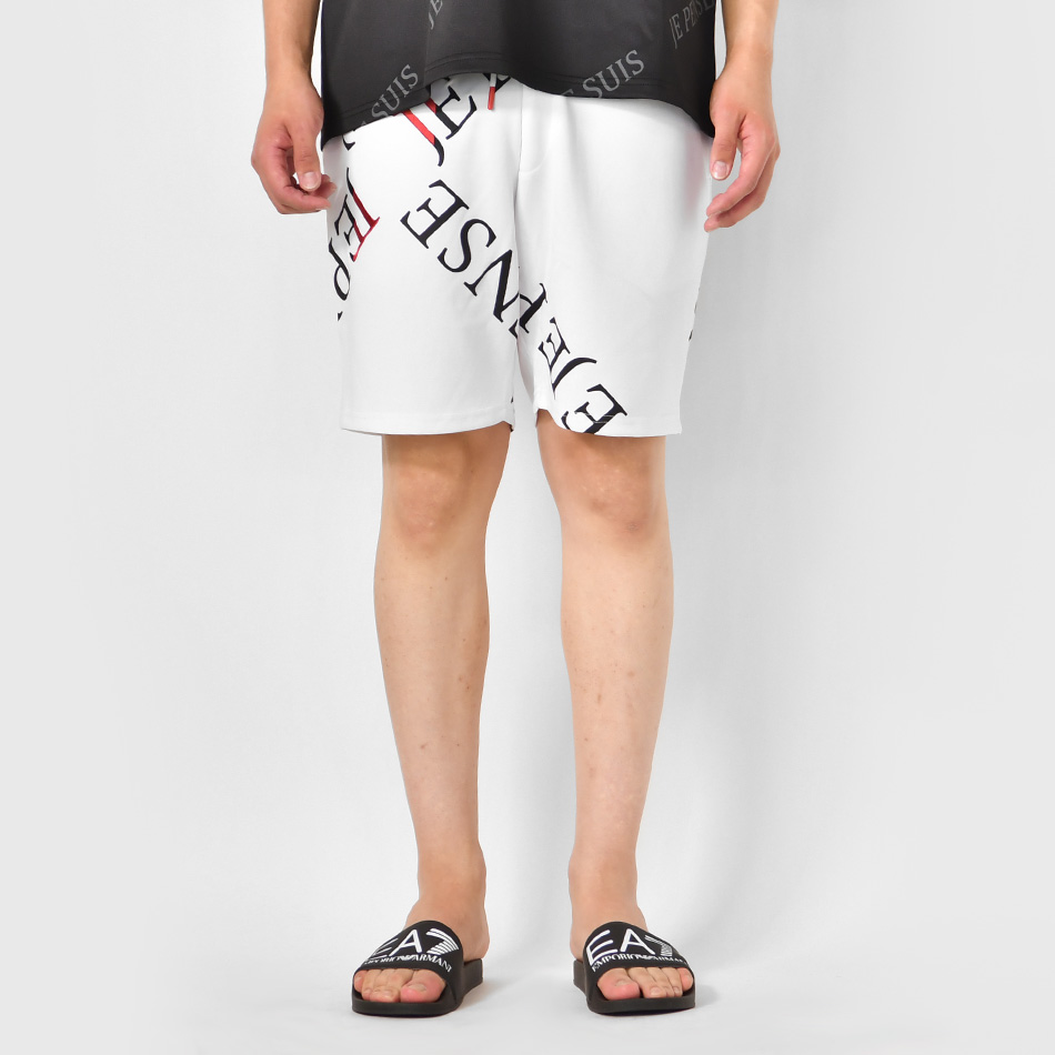 ハーフパンツ メンズ ショートパンツ ロゴ 刺繍 ポンチ モード オラオラ系 お兄系 ジムウエア ゴルフウエア スポーツ 春夏秋 白 黒 ホワイト ブラック M L XL | EVOLUTION | 10