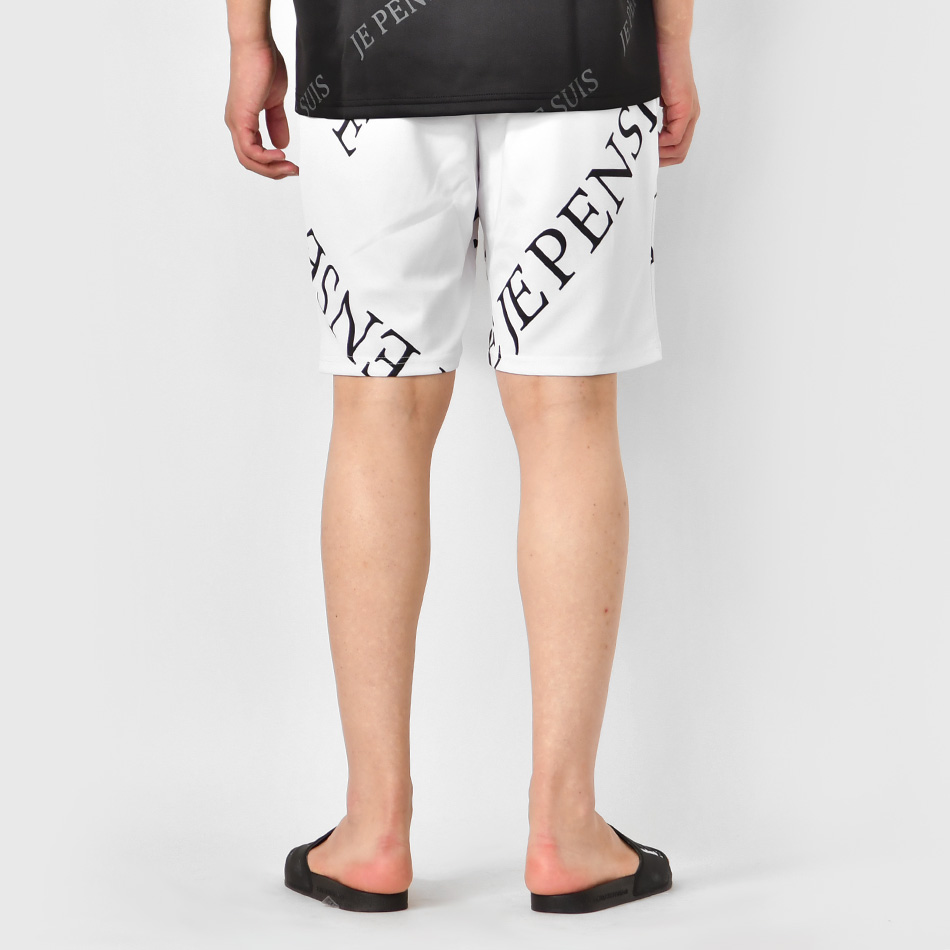 ハーフパンツ メンズ ショートパンツ ロゴ 刺繍 ポンチ モード オラオラ系 お兄系 ジムウエア ゴルフウエア スポーツ 春夏秋 白 黒 ホワイト ブラック M L XL | EVOLUTION | 12