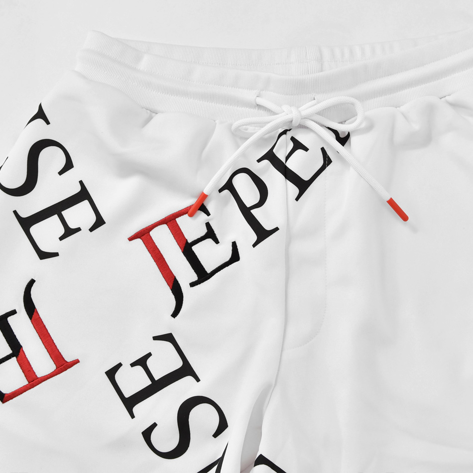 ハーフパンツ メンズ ショートパンツ ロゴ 刺繍 ポンチ モード オラオラ系 お兄系 ジムウエア ゴルフウエア スポーツ 春夏秋 白 黒 ホワイト ブラック M L XL | EVOLUTION | 14