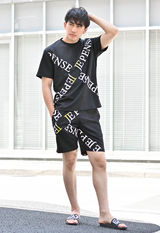 ハーフパンツ メンズ ショートパンツ ロゴ 刺繍 ポンチ モード オラオラ系 お兄系 ジムウエア ゴルフウエア スポーツ 春夏秋 白 黒 ホワイト ブラック M L XL | EVOLUTION | 09