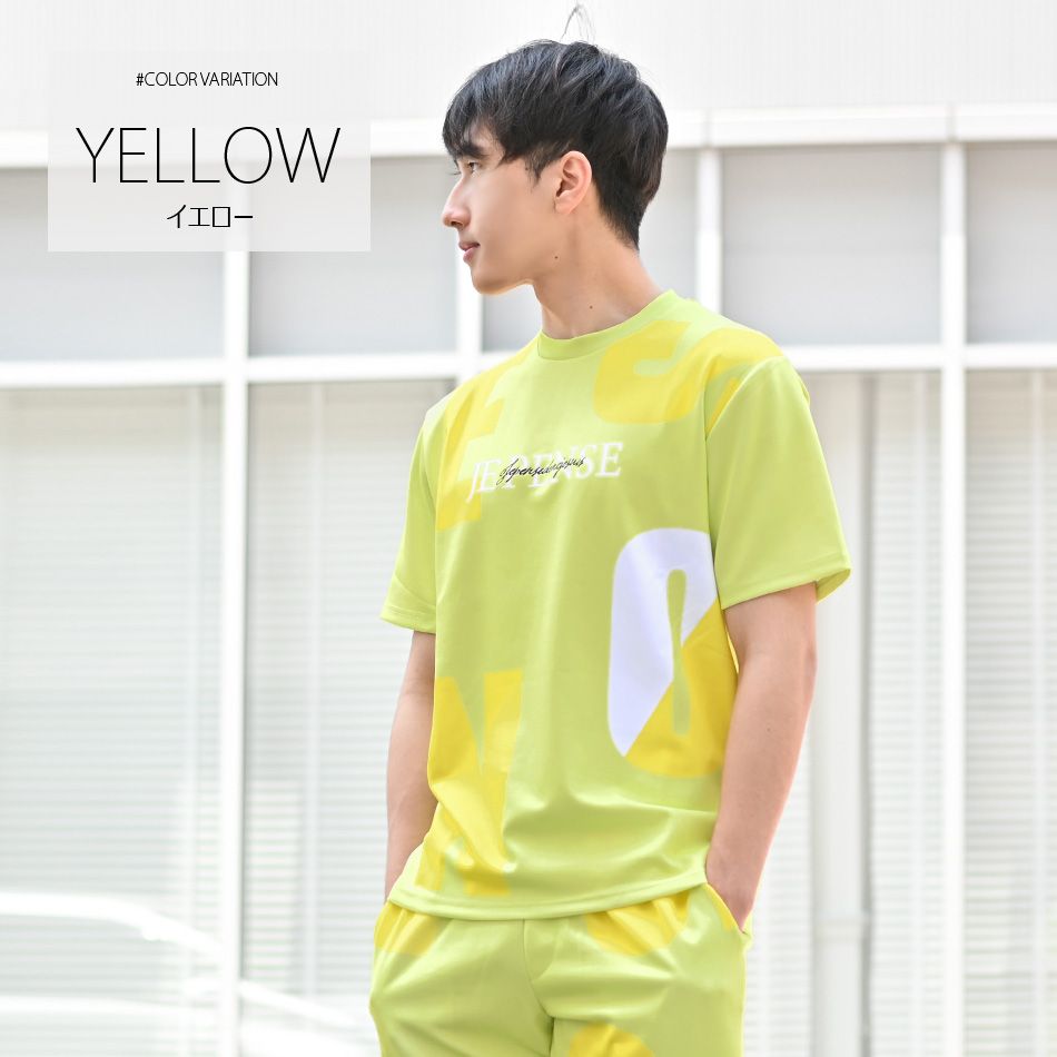 tシャツ メンズ 半袖 ロゴ 刺繍 ポンチ クルーネック モード オラオラ系 お兄系 ジムウエア ゴルフウエア 春夏秋 白 黄色 黒 ホワイト イエロー ブラック M L XL | EVOLUTION | 09