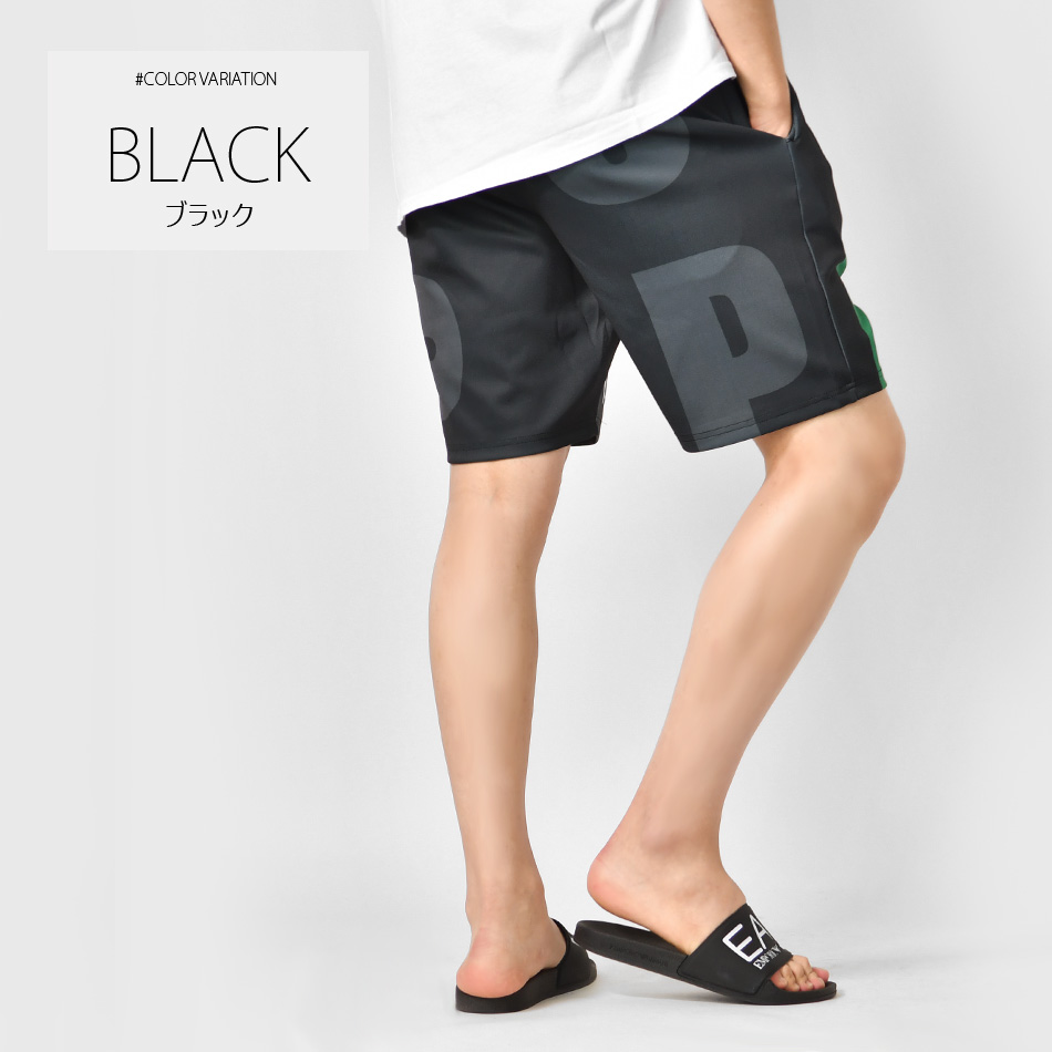 ハーフパンツ メンズ ショートパンツ ロゴ 刺繍 ポンチ モード オラオラ系 お兄系 ジムウエア ゴルフウエア 春夏秋 白 黄 黒 ホワイト イエロー ブラック M L XL | EVOLUTION | 03