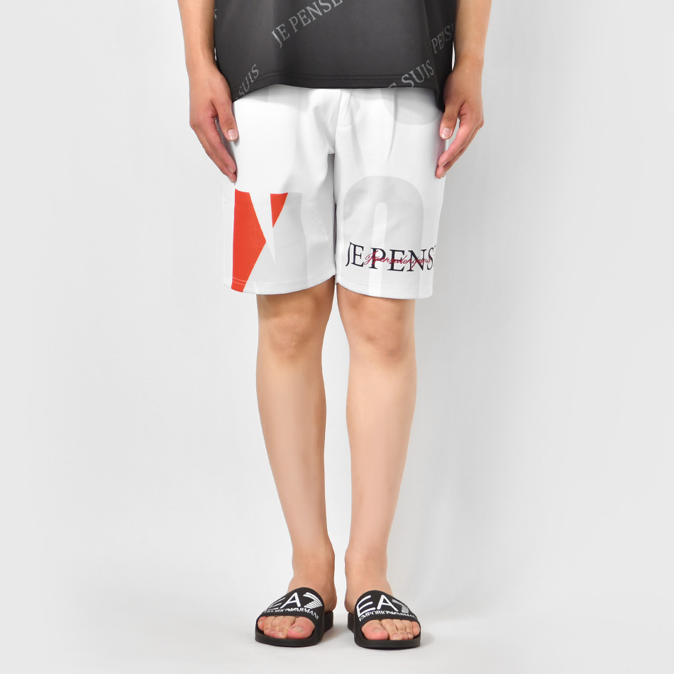 ハーフパンツ メンズ ショートパンツ ロゴ 刺繍 ポンチ モード オラオラ系 お兄系 ジムウエア ゴルフウエア 春夏秋 白 黄 黒 ホワイト イエロー ブラック M L XL | EVOLUTION | 13