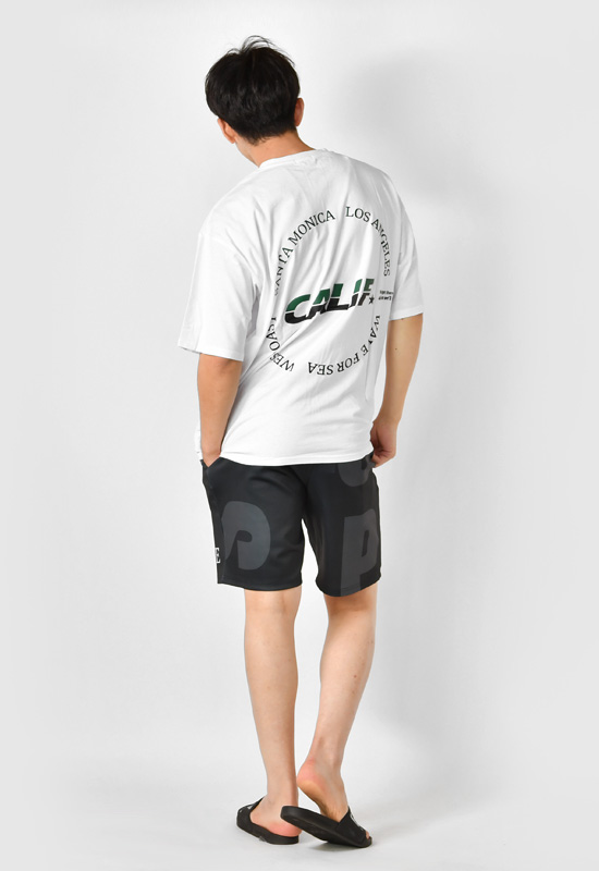 ハーフパンツ メンズ ショートパンツ ロゴ 刺繍 ポンチ モード オラオラ系 お兄系 ジムウエア ゴルフウエア 春夏秋 白 黄 黒 ホワイト イエロー ブラック M L XL | EVOLUTION | 12