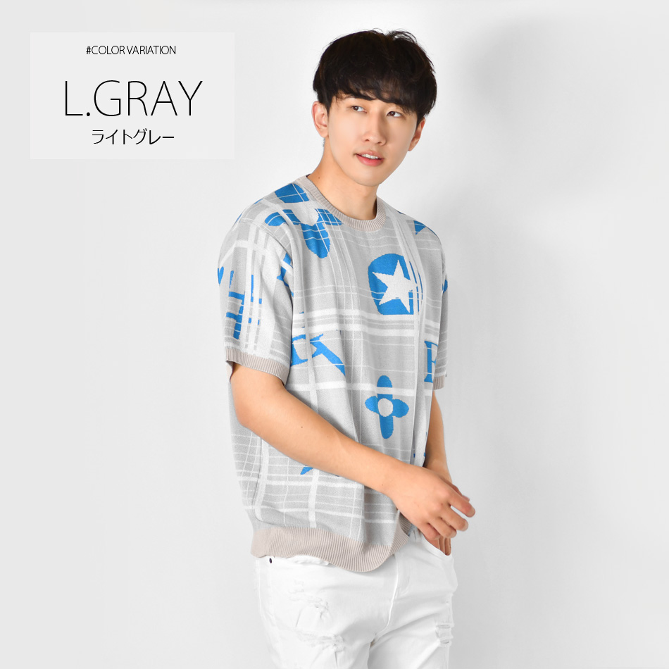 早割シーズン券 EVOLUTION サマーニット 韓国 春夏秋 ロゴ 半袖 Tシャツ メンズ 服&ファッション小物