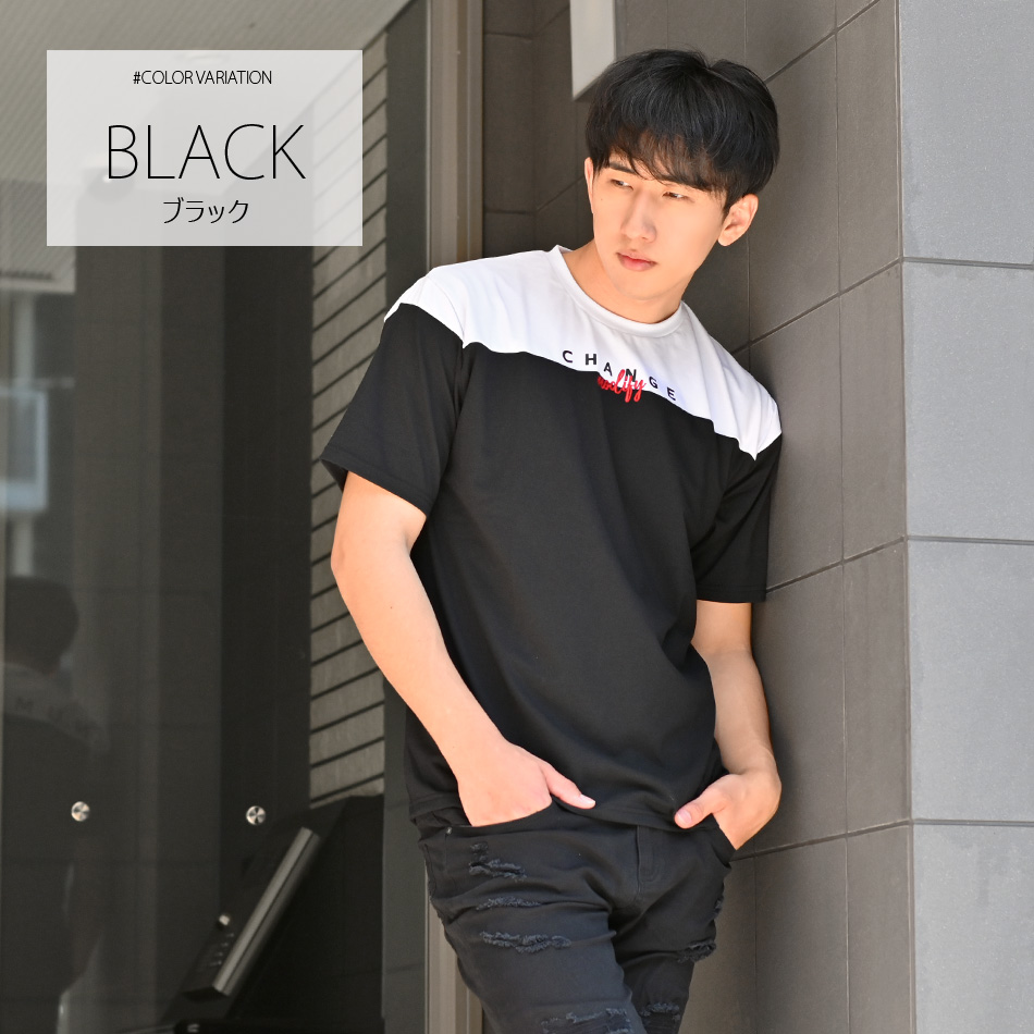 Tシャツ メンズ 半袖 ロゴ プリント 刺繍 クルーネック 春夏秋 ストリート サーフ モード系 ビター系 オラオラ系 ゴルフウエア 白 黒 ホワイト ブラック M L XL | EVOLUTION | 06