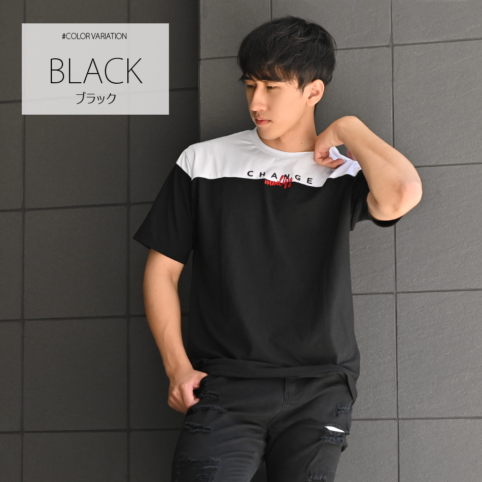 Tシャツ メンズ 半袖 ロゴ プリント 刺繍 クルーネック 春夏秋 ストリート サーフ モード系 ビター系 オラオラ系 ゴルフウエア 白 黒 ホワイト ブラック M L XL | EVOLUTION | 02