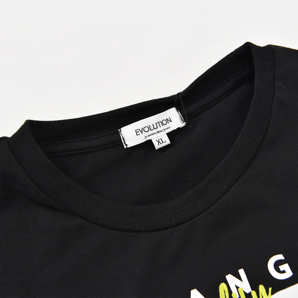 Tシャツ メンズ 半袖 ロゴ プリント 刺繍 クルーネック 春夏秋 ストリート サーフ モード系 ビター系 オラオラ系 ゴルフウエア 白 黒 ホワイト ブラック M L XL | EVOLUTION | 10