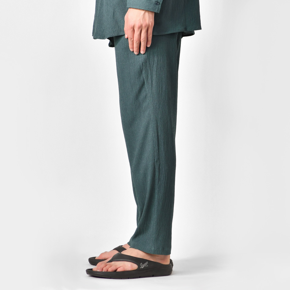 パンツ メンズ イージーパンツ テーパードパンツ 薄手 セットアップ(別売) 楊柳 春夏秋 モード 韓国ファッション アイボリー グリーン ブラック 白 黒 M L XL | EVOLUTION | 16